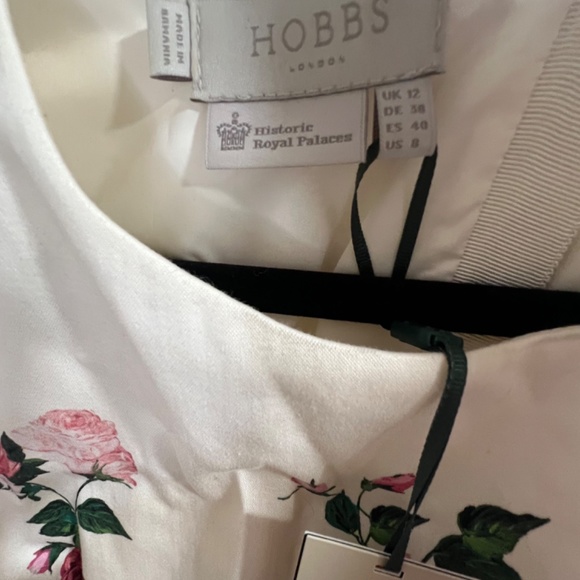 NEW Hobbs Victoria Rose Shift Ivory Pink Dress Sz 8 - Picture 3 of 4